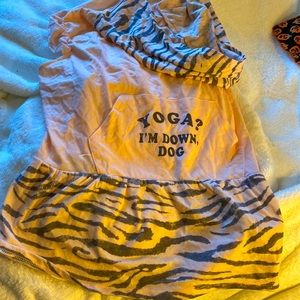 Camouflage girl dog hoodie dress. By Grayson Pup The Label says yoga I’m down